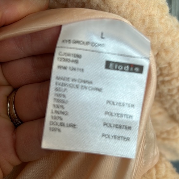 Elodie tan Faux Shearling Jacket size large - Picture 4 of 6